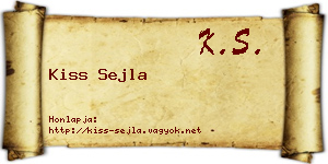 Kiss Sejla névjegykártya